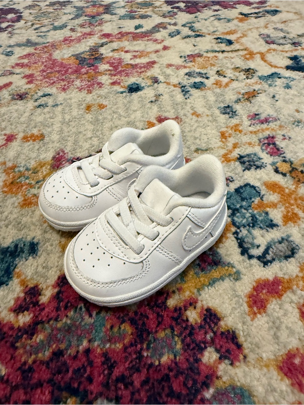 Nike Kids White Leather Sneaker - Toddler Casual Lace-Up
